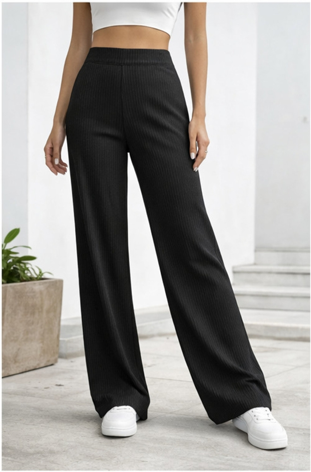 Image of Roadster Pack of 2 Women Relaxed Multicolor Cotton Blend Trousers