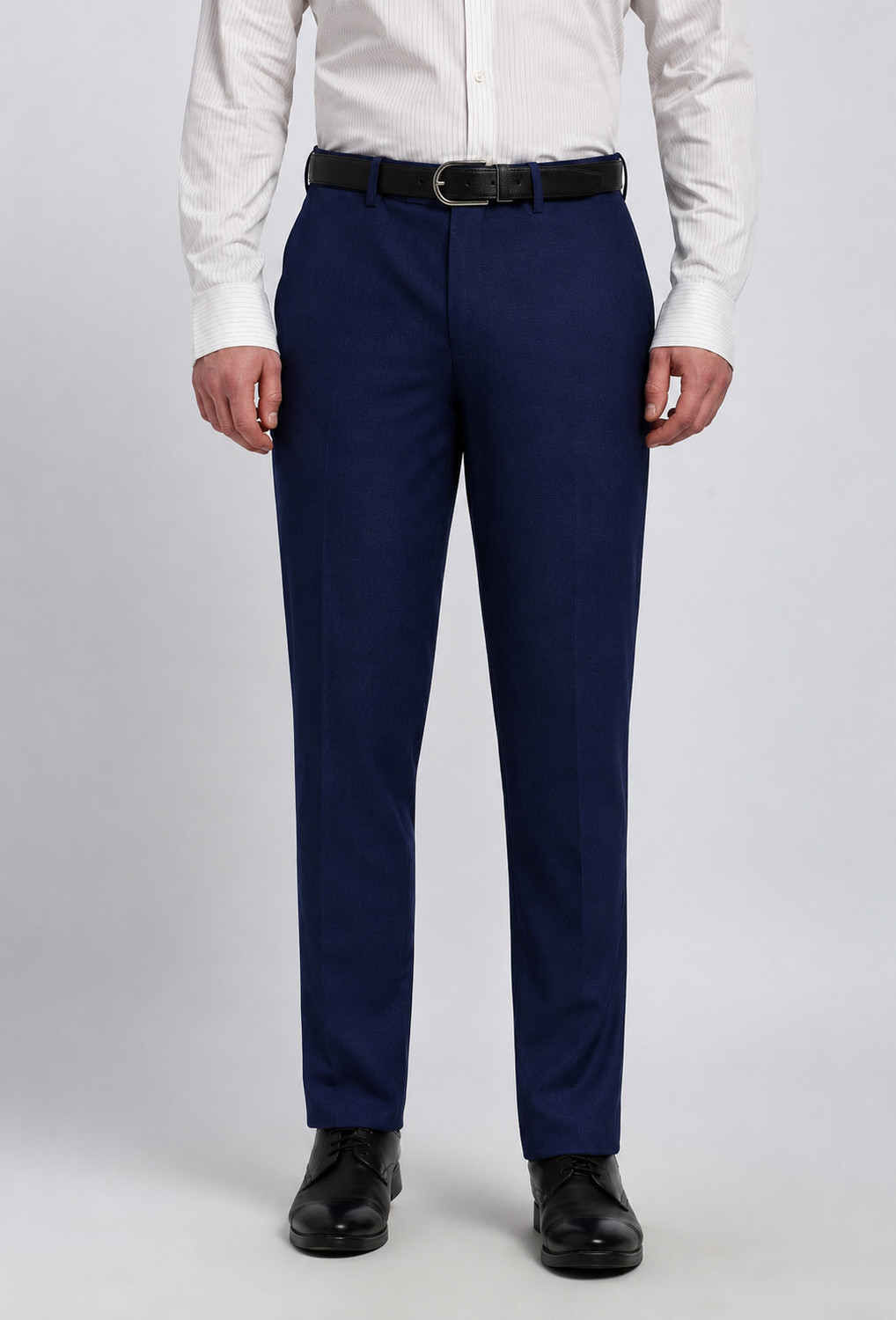 Image of YADGAR Men Regular Fit Dark Blue Polycotton Trousers