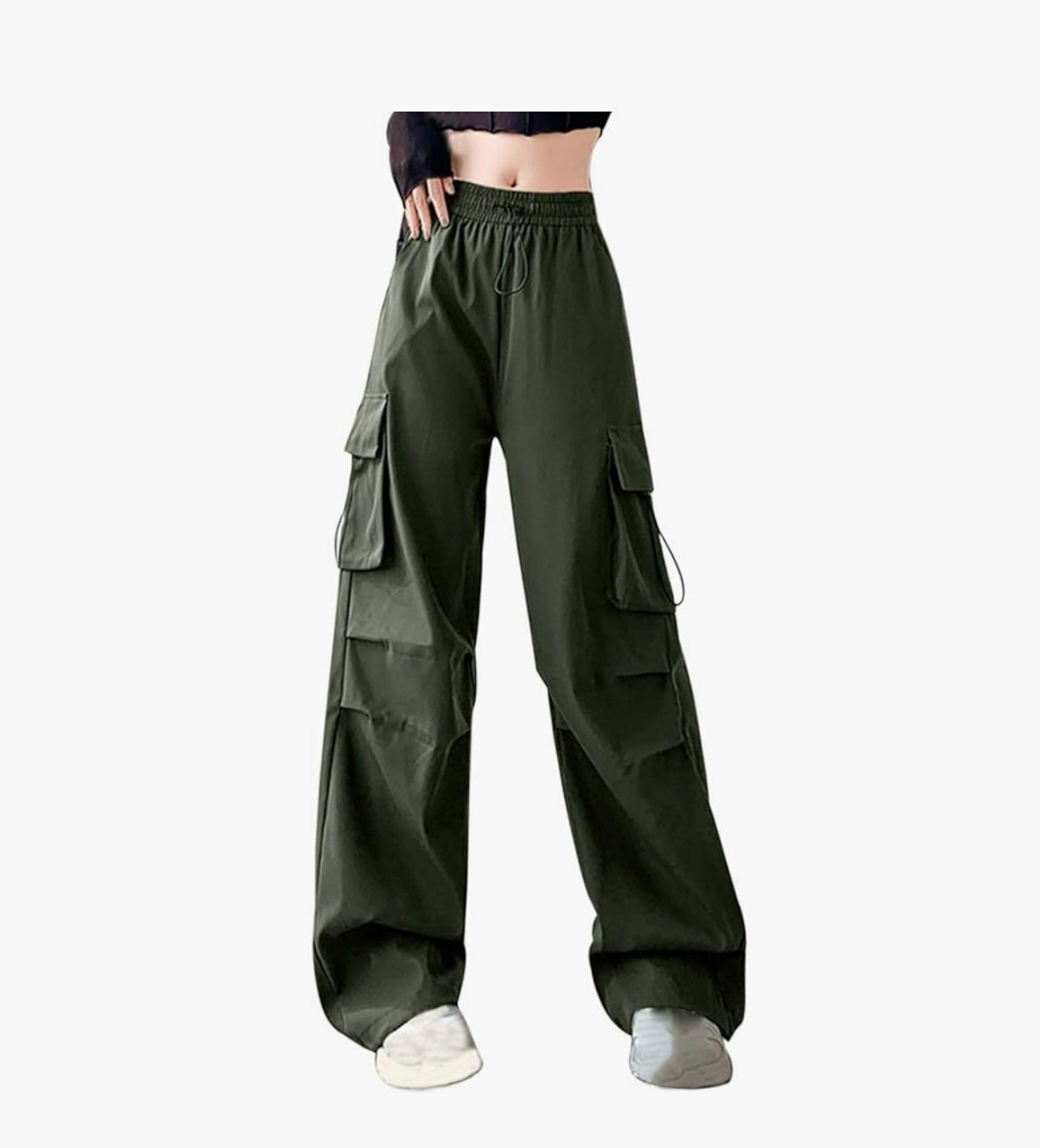 Image of HouseOfCommon Women Loose Fit Cream Polyester Trousers