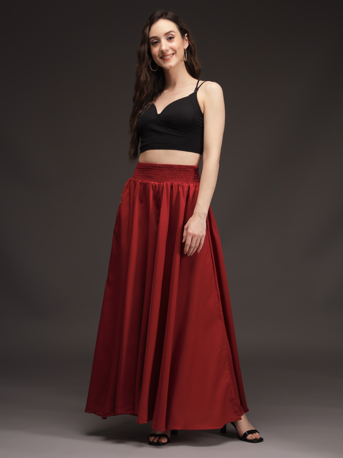 Emeros Flared Women Maroon Trousers