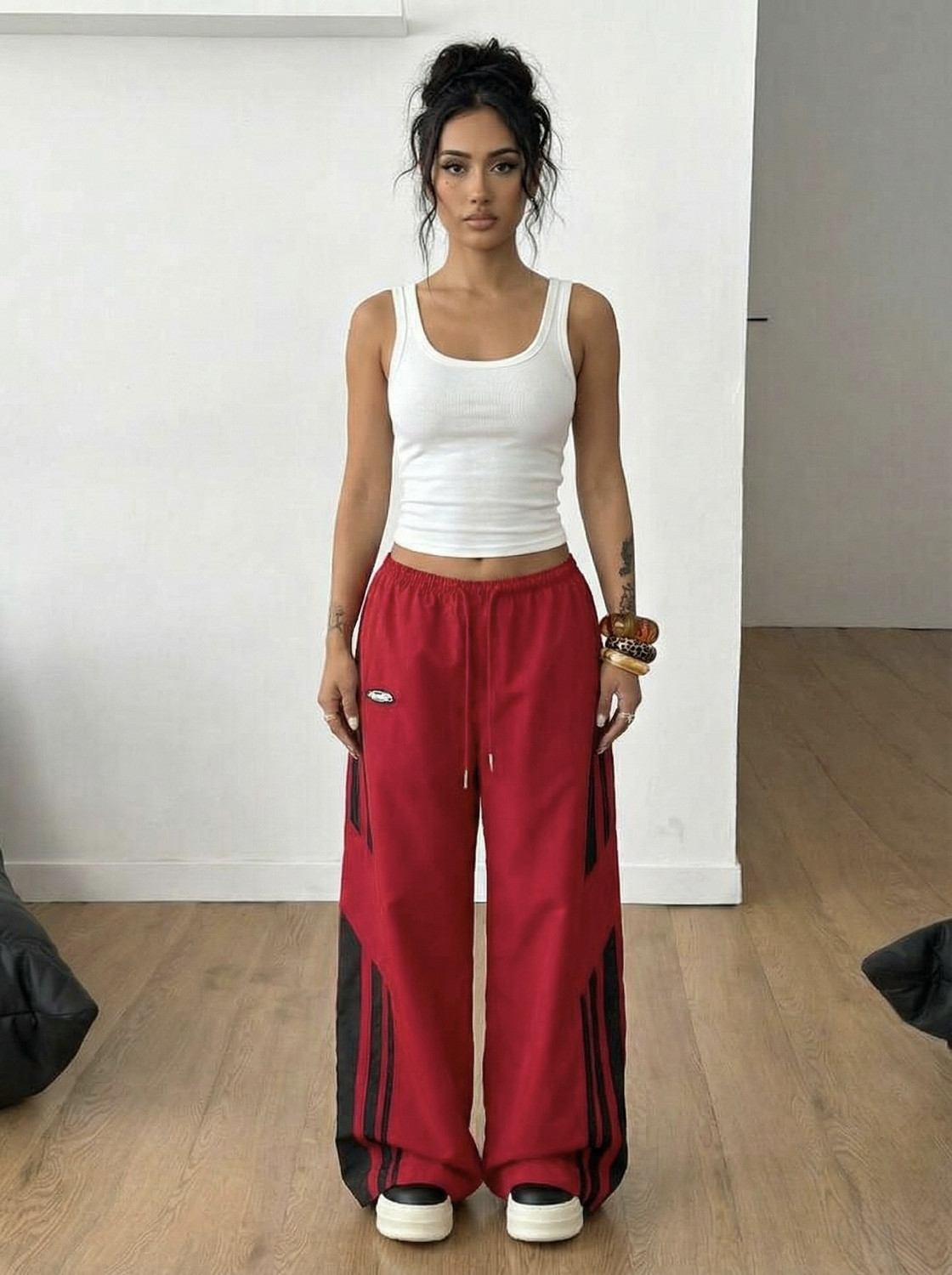 Image of Tabadtod Women Regular Fit Red Polyester Trousers