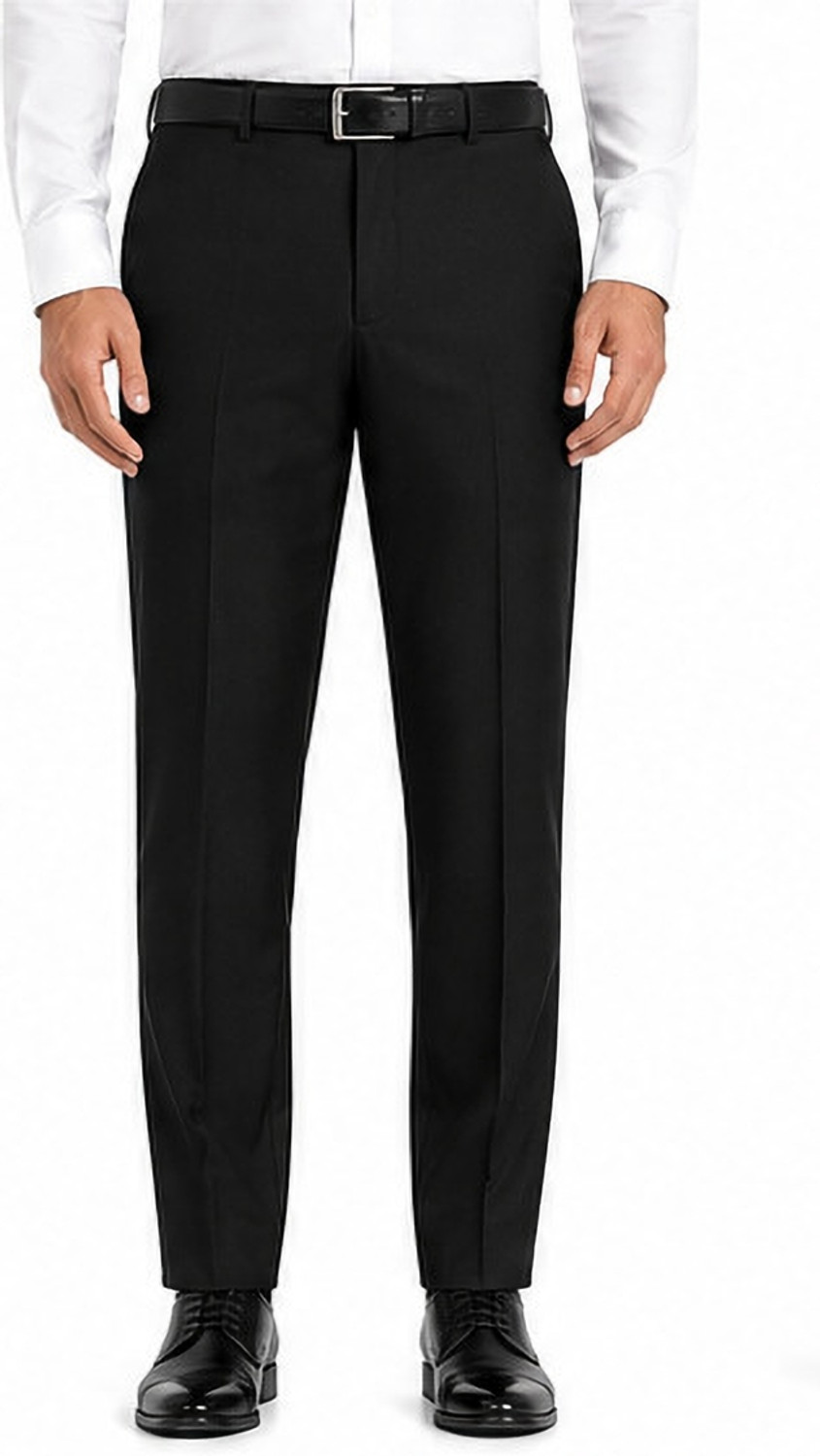 Image of YADGAR Men Regular Fit Dark Blue Polycotton Trousers
