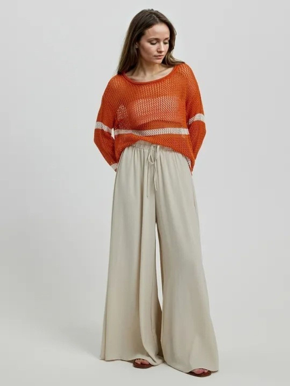 KOTTY Loose Fit Women Beige Trousers
