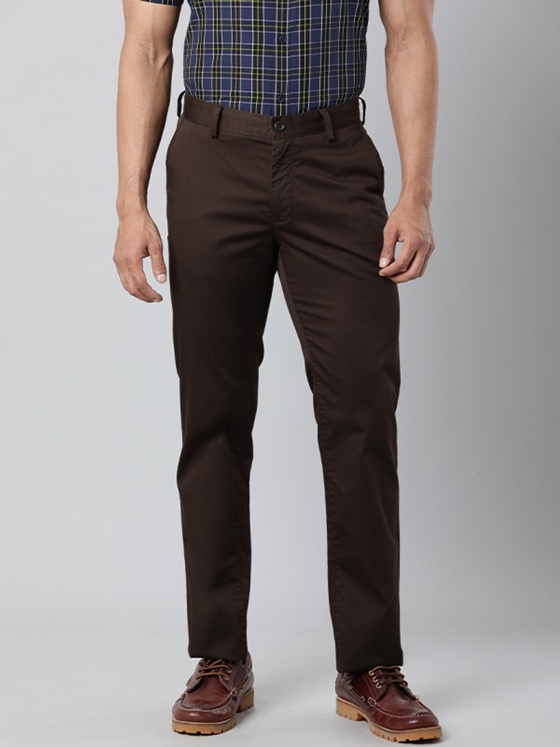 INDIAN TERRAIN Regular Fit Men Brown Trousers Price History