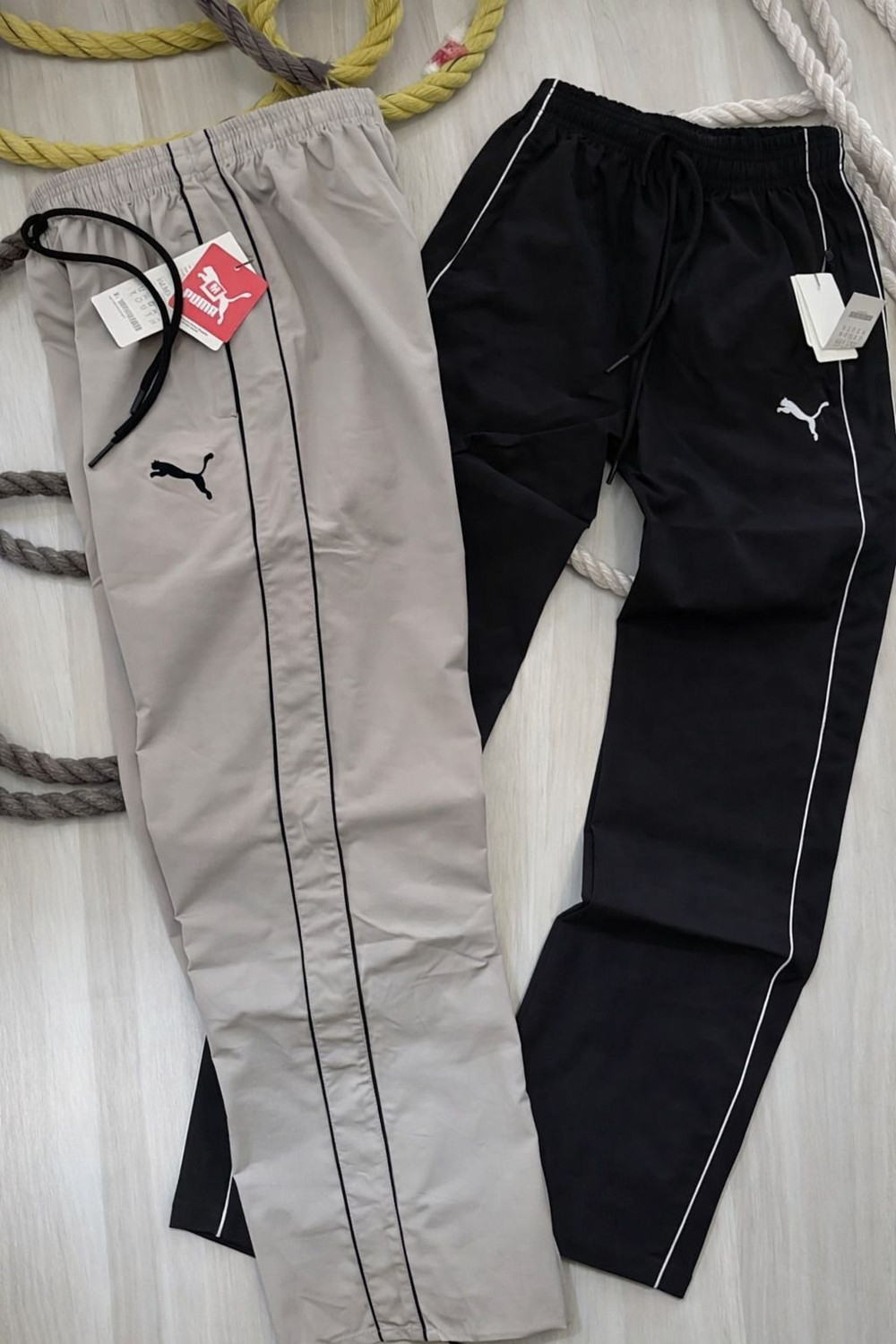 Image of rani Men Relaxed Black Cotton Blend Trousers