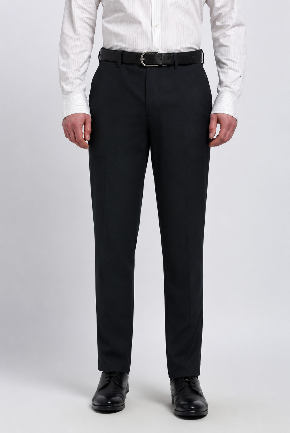 Image of YADGAR Men Regular Fit Dark Blue Polycotton Trousers