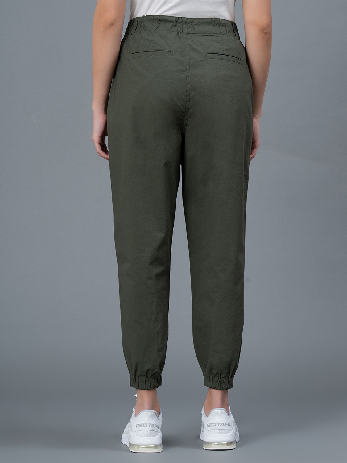 Image of Mode By Red Tape Regular Fit Women Green Trousers