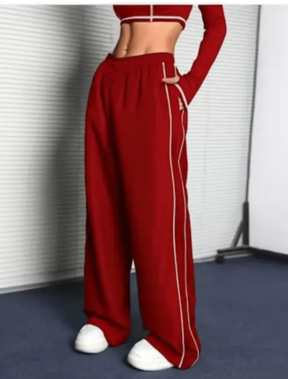 Image of Tabadtod Women Regular Fit Red Polyester Trousers