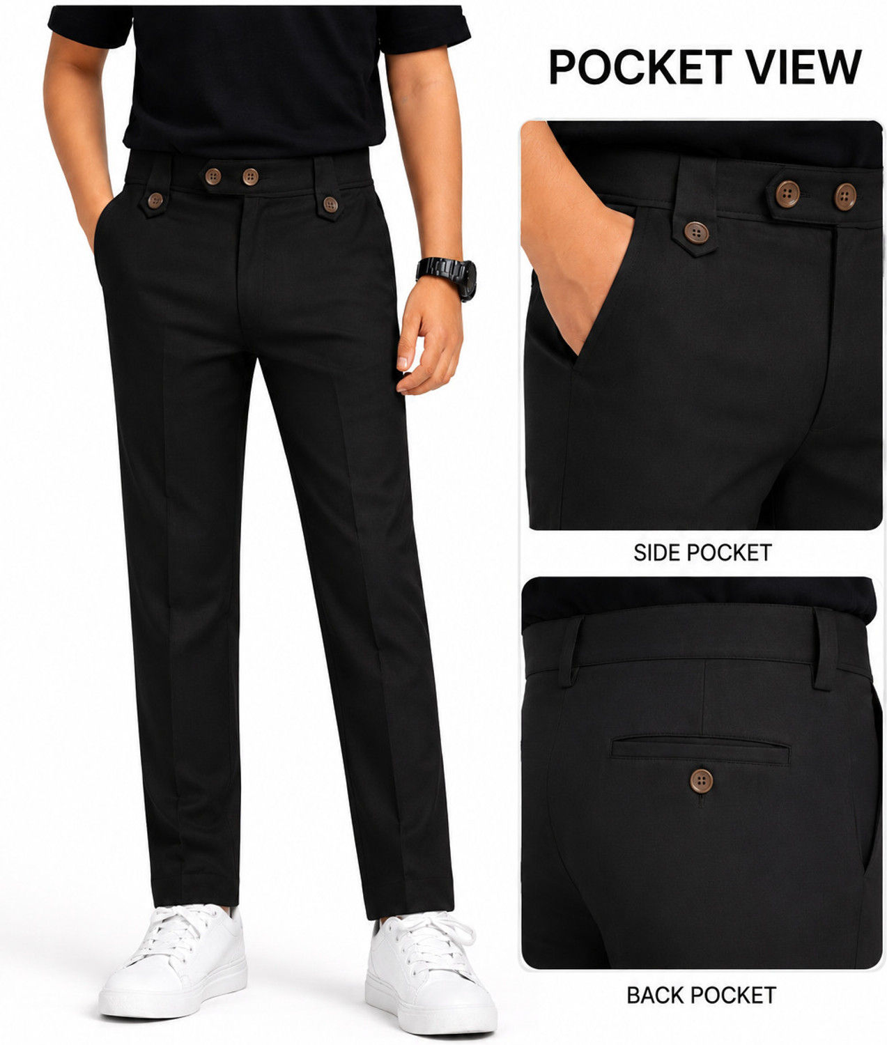 Image of V-MART Boys Regular Fit Beige Pure Cotton Trousers