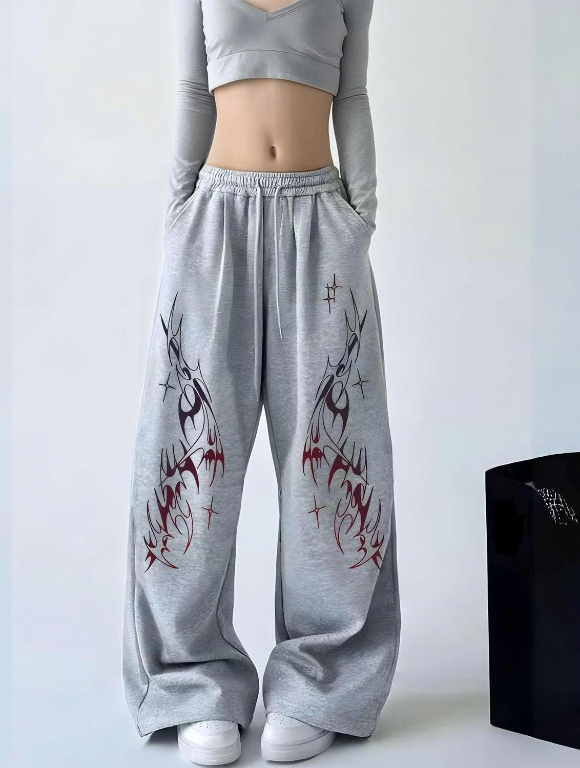 Image of HouseOfCommon Women Loose Fit Cream Polyester Trousers