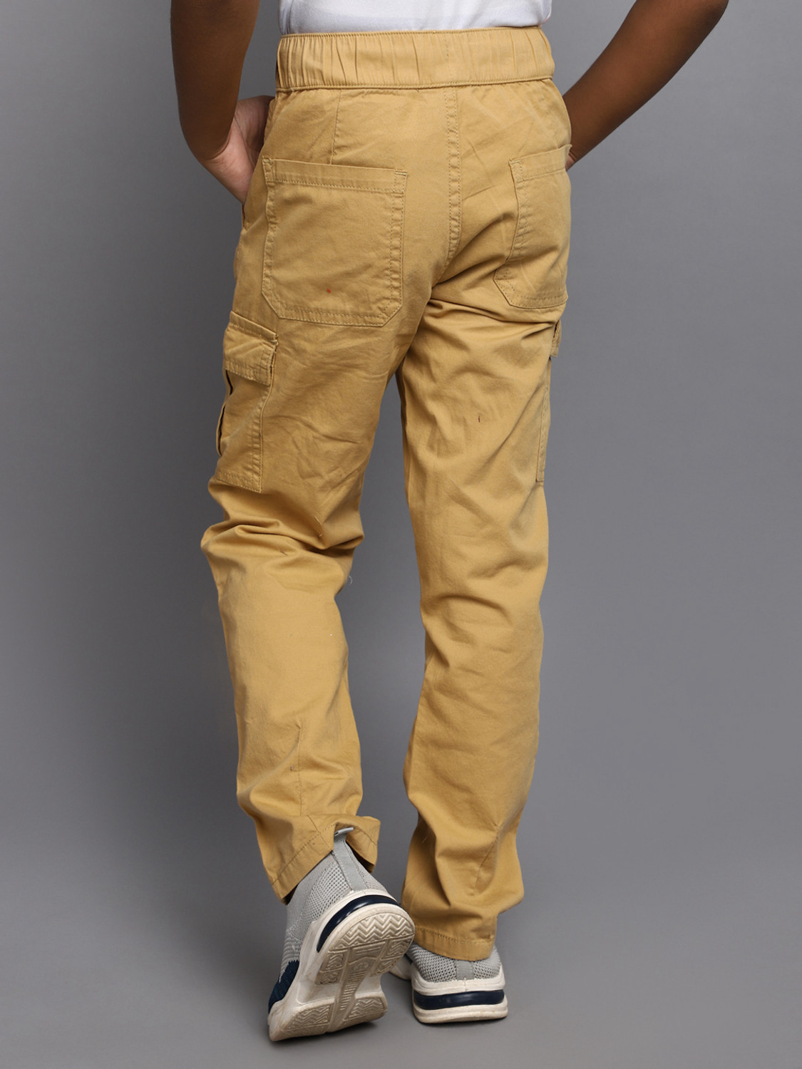 Image of V-MART Boys Regular Fit Beige Pure Cotton Trousers