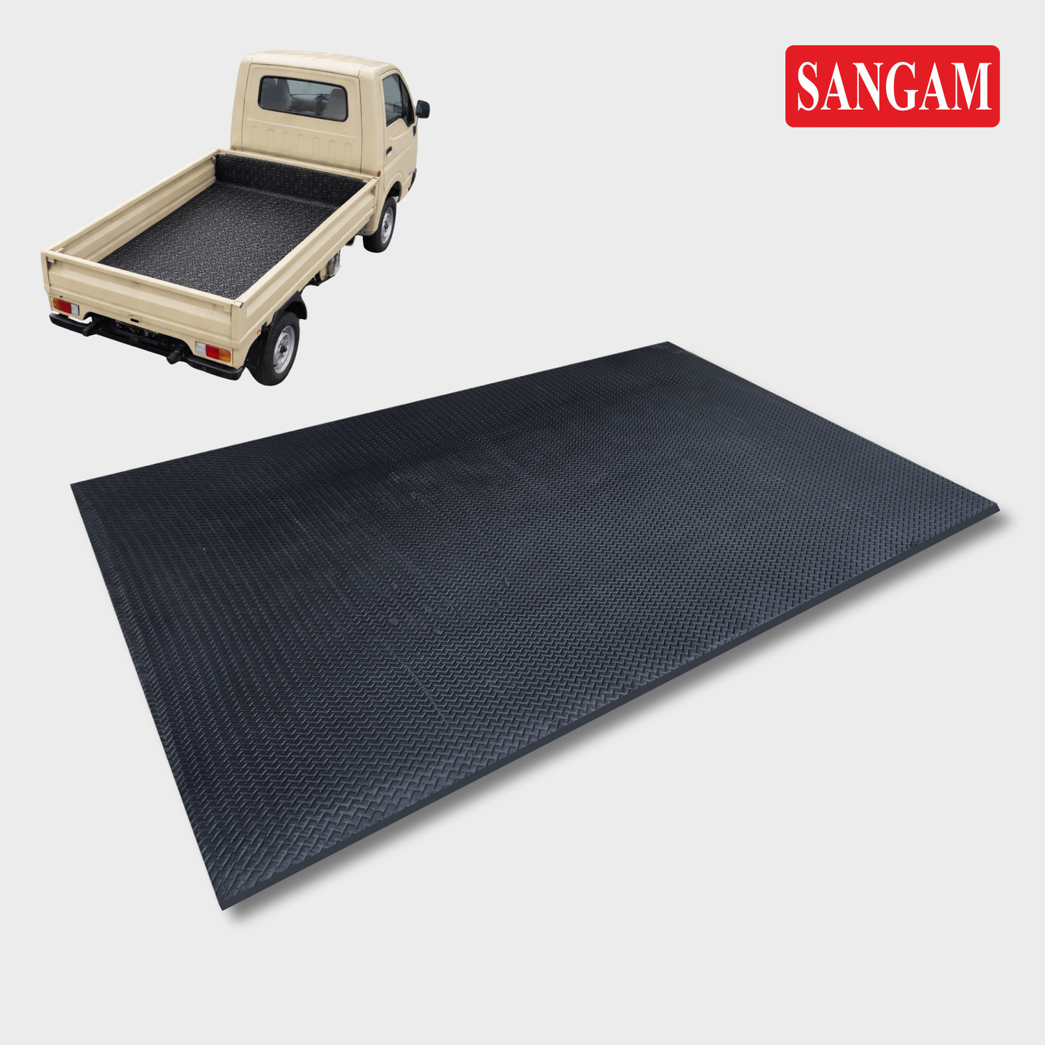 Image of SANGAM Auto mat (Tata Ace, Jeeto, Maxximo) 7.5ft x 5ft ZigZag Trunk Mat Liner (Pack of 1)