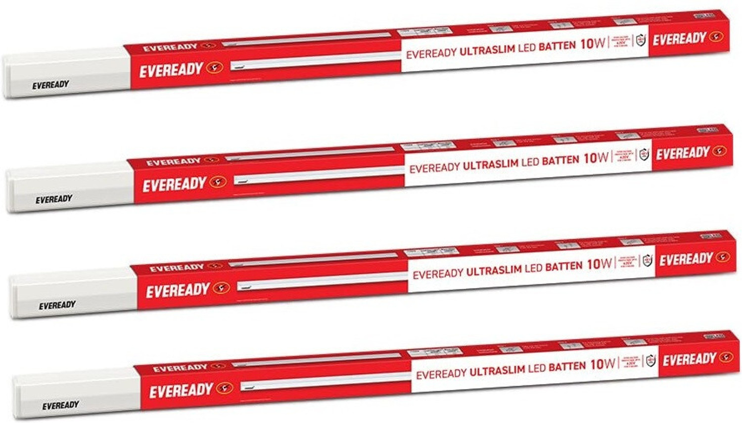 Eveready 10W Straight Linear LED Tube Light – 4 Pack, White