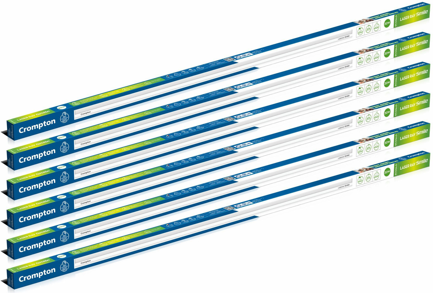 Image of Crompton Laser Ray Neo 20W 20 W 121 cm Tube Light (White, Pack of 8)