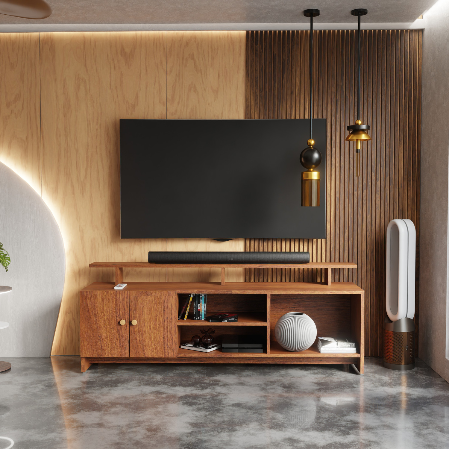 Image of TheGoodLuck TV Stand for 32 to 43 Inch Engineered Wood TV Entertainment Unit (Finish Color - 32-43, DIY(Do-It-Yourself))