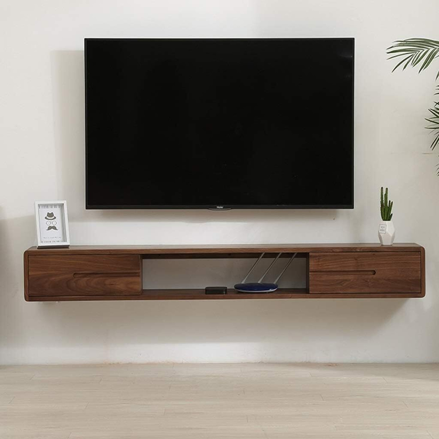 Image of RISSACHI TV Trolley Stand Movable 32-75 Inch with Wheels, LED TV Floor Stand, 3 Shelves Full Motion TV Mount