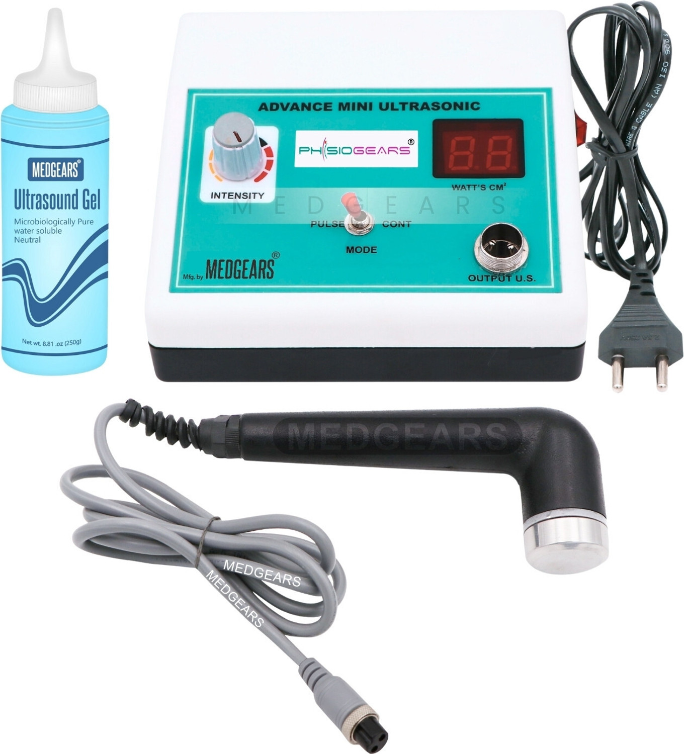 Physiogears Physiotherapy Therapeutic Ultrasound Portable Ultrasound Therapy Mini Ultrasound Physiotherapy for All Pain Relief Device with One Year Wa...