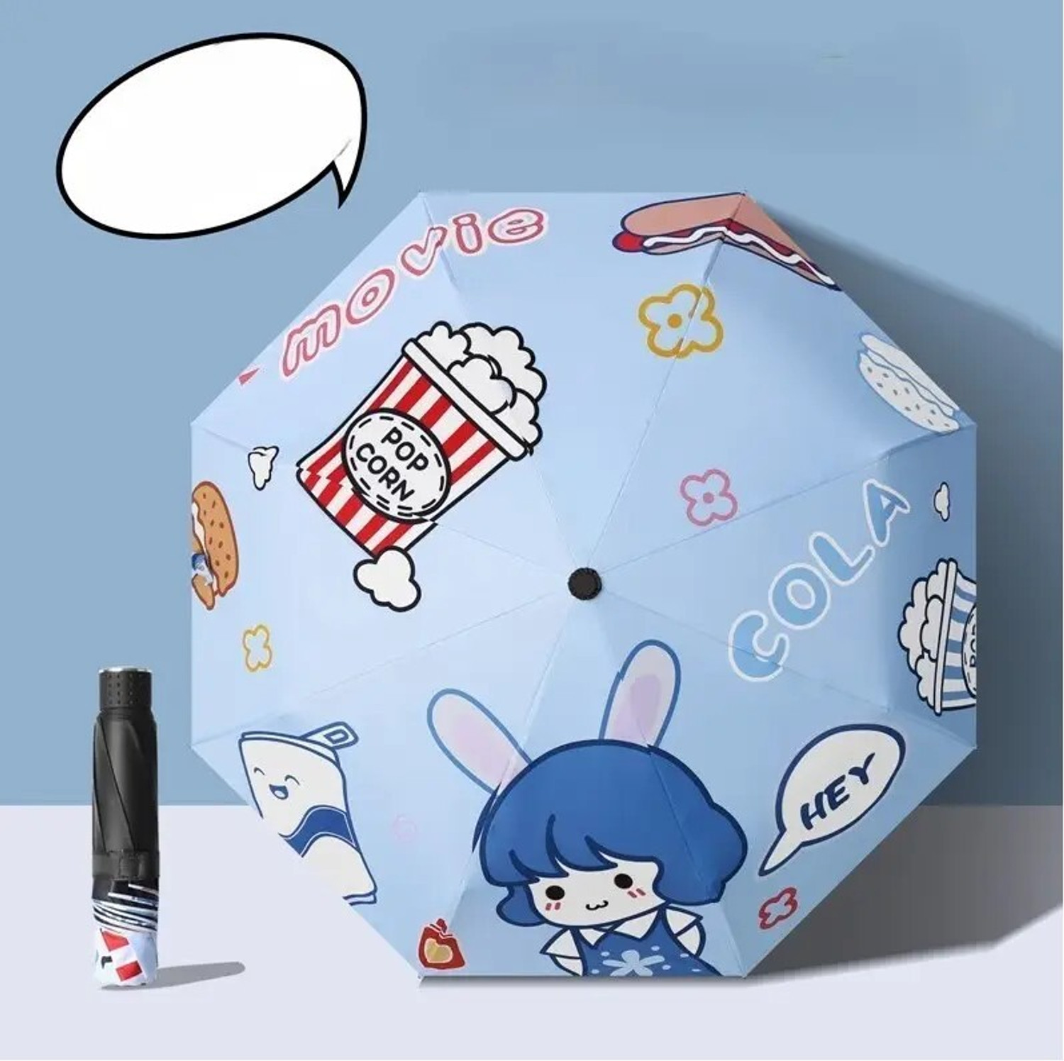 Image of BLUE FLIX Lightweight Cartoon Print Automatic Umbrella for Children kids F44 Umbrella (Blue)