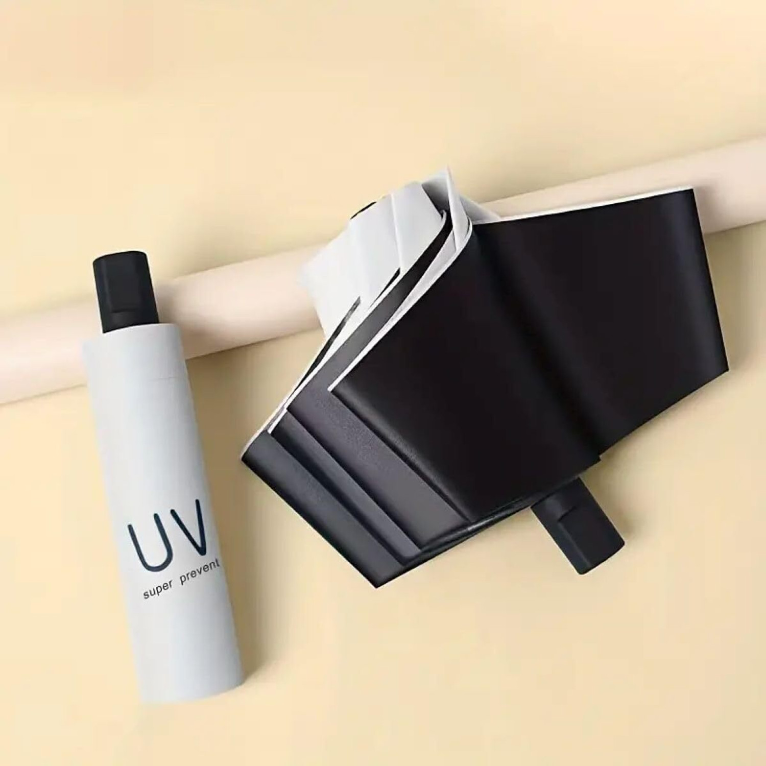 Image of Adorazone UV-Rays Safe 23 inch Large Size 3-Fold Umbrella, UV-Super Umbrella For Rain & Sun Umbrella (Silver)