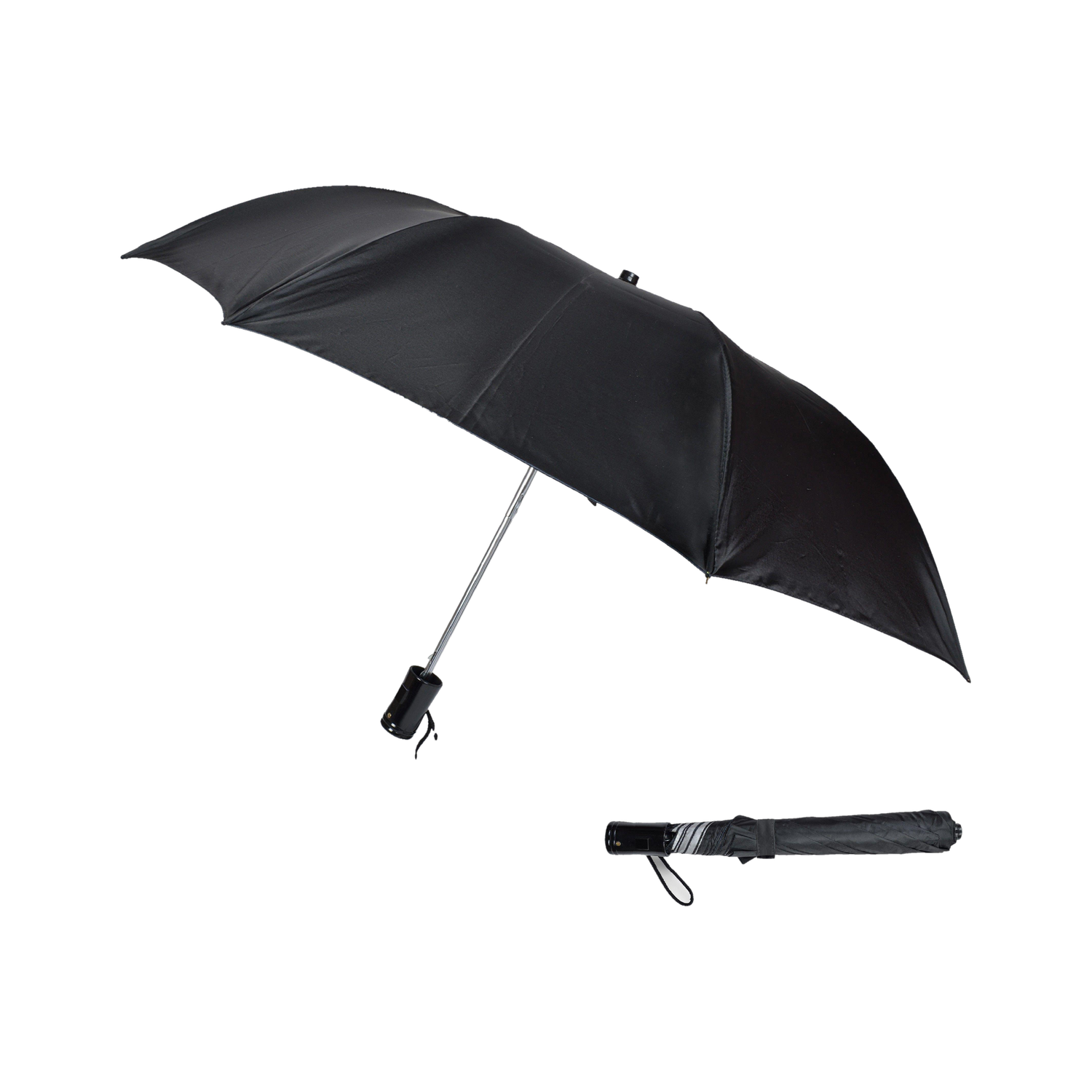 Flipkart SmartBuy 2 fold Auto Open Polyester Umbrella  (Black)
