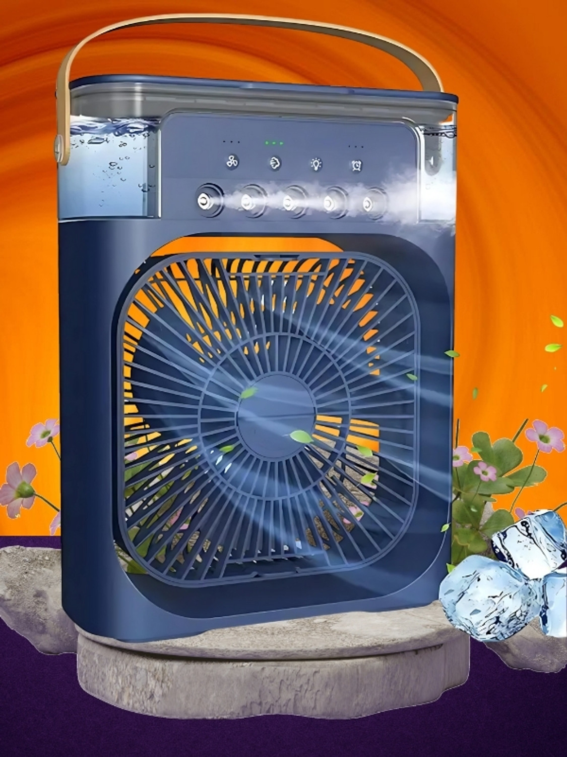 Image of 5 Star Plus Portable Fans Strong airflow personal waist fan with 24 hours working time Portable Fans Strong airflow personal waist fan with 24 hours working time USB Air Cooler (Orange)
