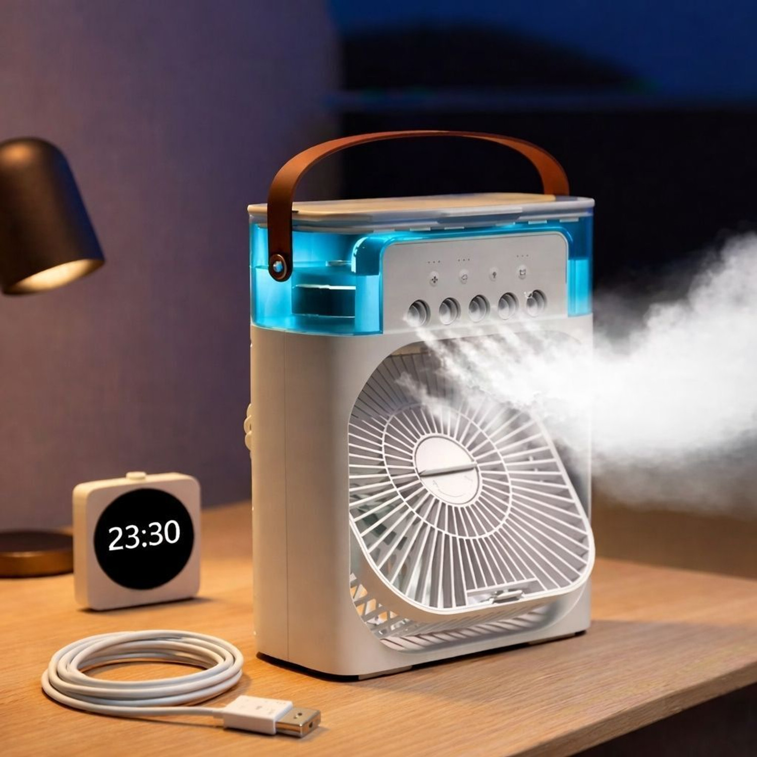 Image of 4uonly TD-40 RRT-BRE-Portable Air FAN BIG Mist Fan With 5 Speed UGI25 USB Fan (Multicolor)