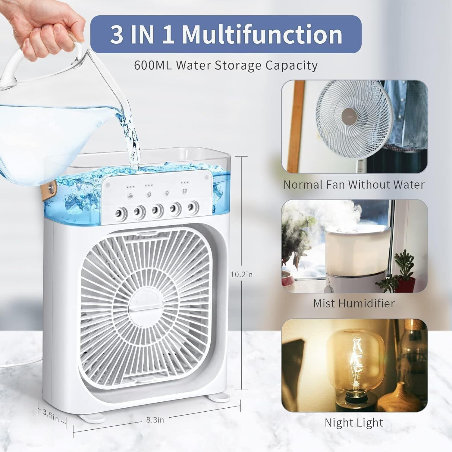 Image of 4uonly TD-40 RRT-BRE-Portable Air FAN BIG Mist Fan With 5 Speed UGI25 USB Fan (Multicolor)