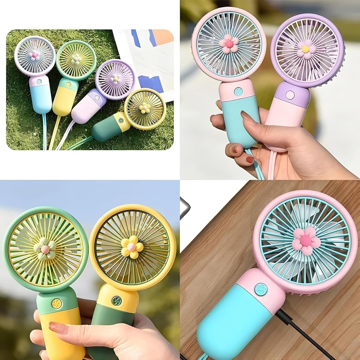 Image of Radhe High Speed Rechargeable Table Fan with LED Light For Office Desk, Home 254 Ultra High Speed 1400 mm Table Fan (5 Star | Multicolor | Pack of 1)