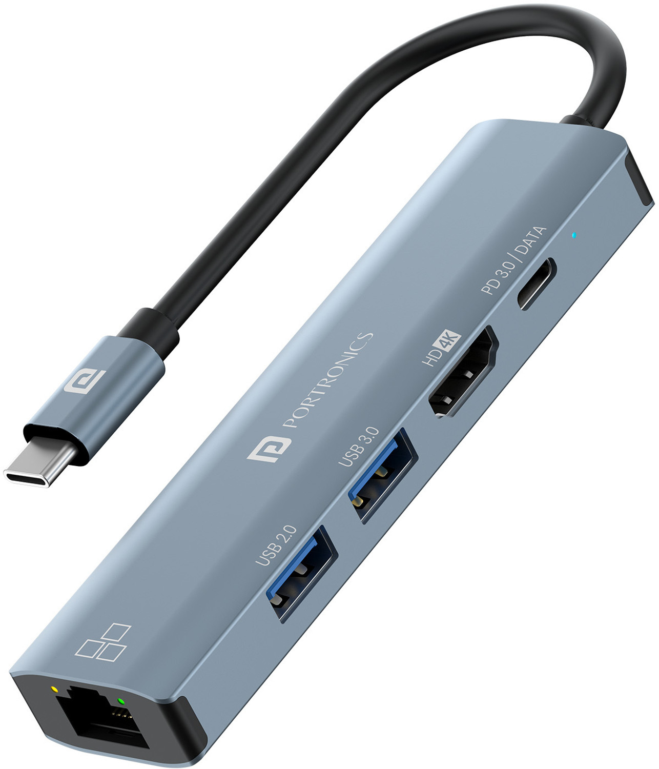 Portronics Mport 51 5‑in‑1 USB‑C Hub – 5Gbps Data & HDMI