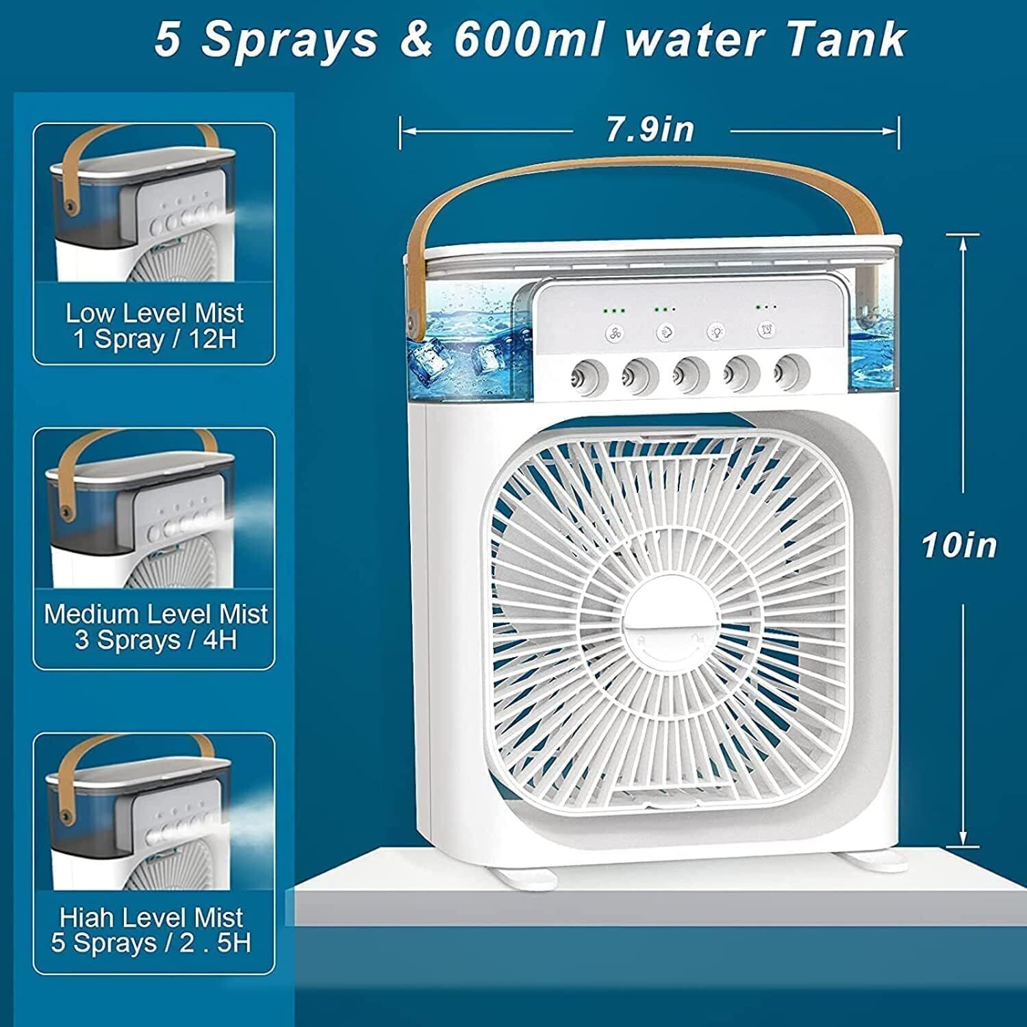 Image of 4uonly TD-40 RRT-BRE-Portable Air FAN BIG Mist Fan With 5 Speed UGI25 USB Fan (Multicolor)