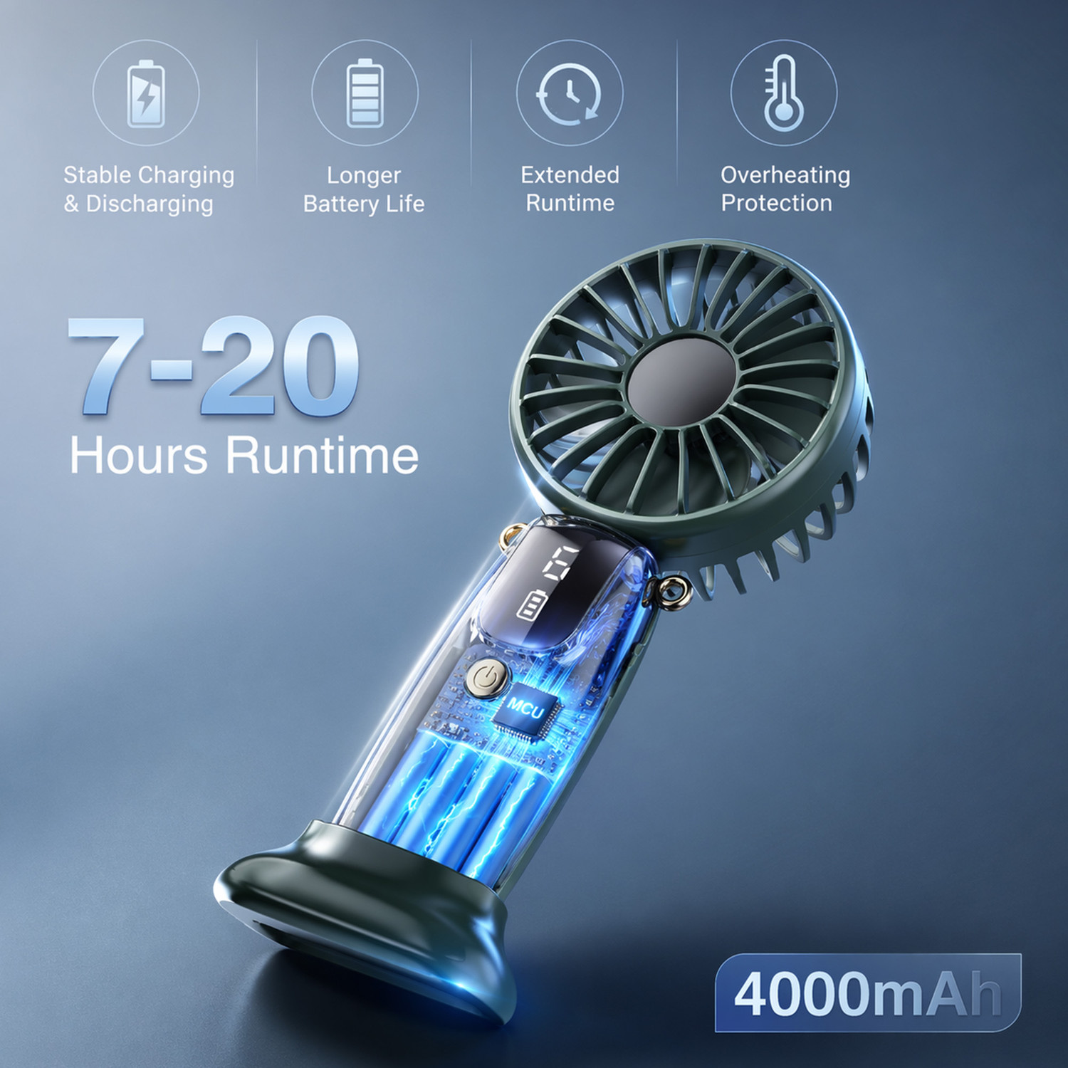 Image of 5 Star Plus Portable Fans Strong airflow personal waist fan with 24 hours working time Portable Fans Strong airflow personal waist fan with 24 hours working time USB Air Cooler (Orange)