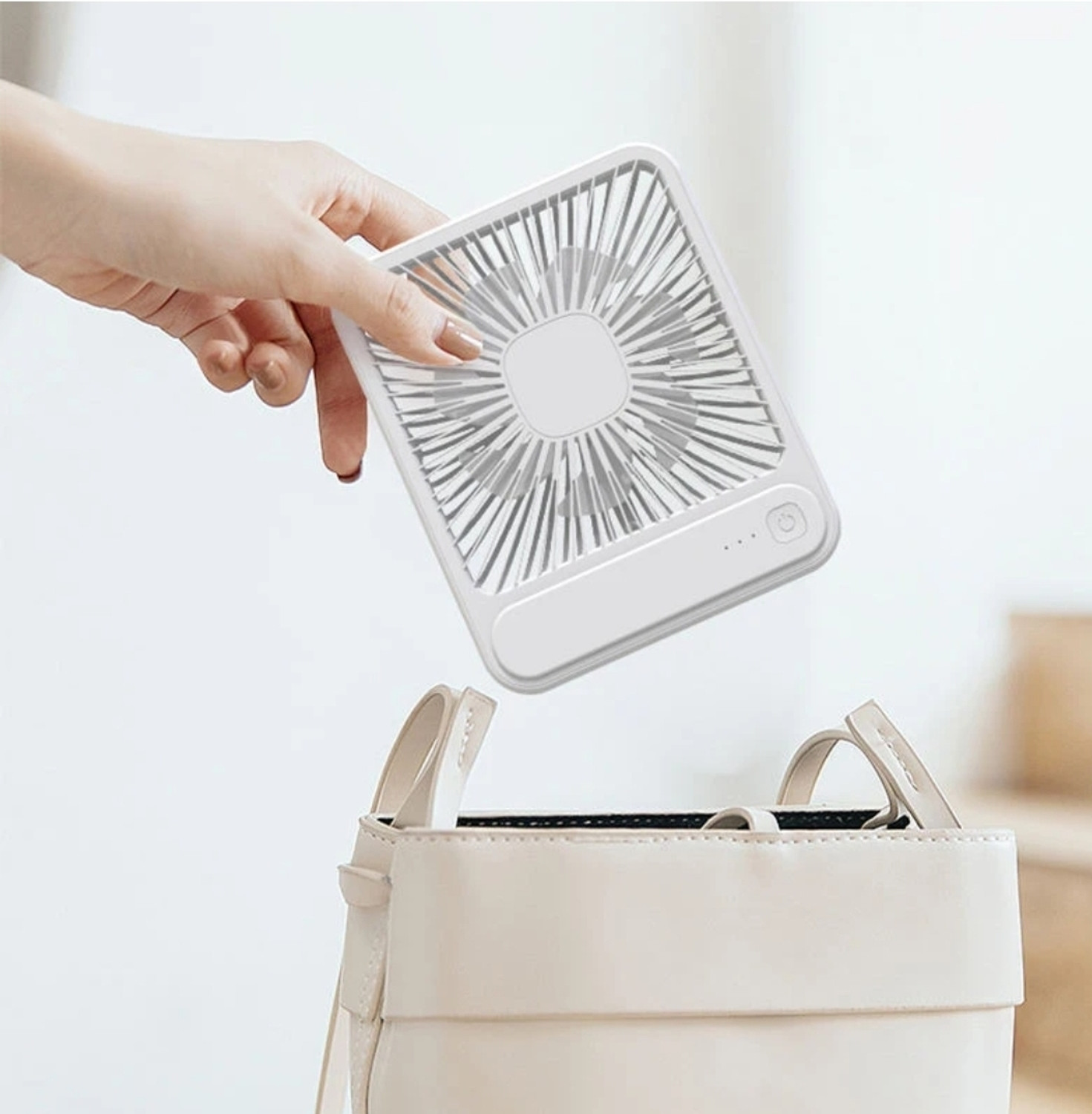 Image of DIGITRENDS Portable table Fan,Powerful desk Fan 1200 mah for kitchen indoor and outdoor table fan display Rechargeable Fan (White)