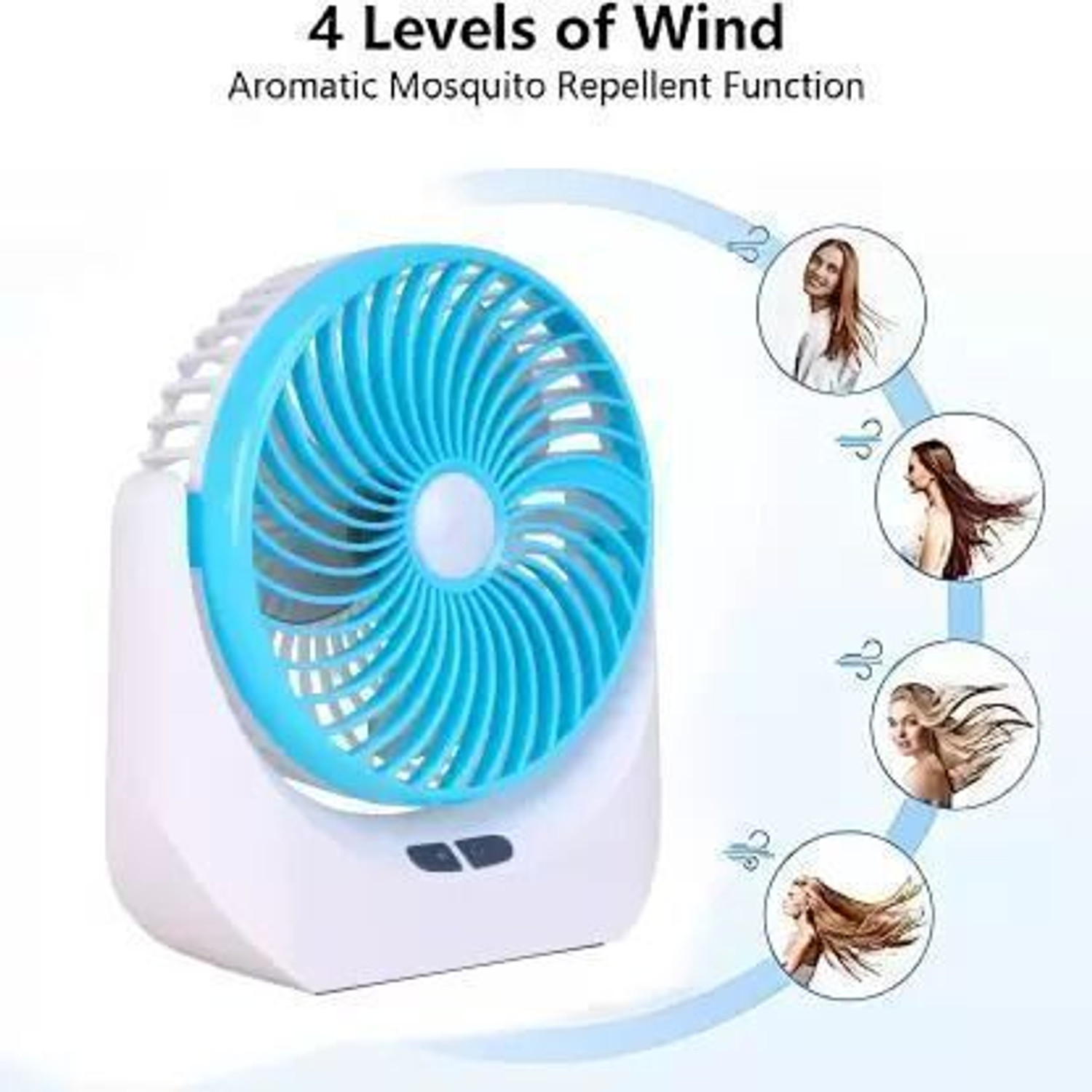 Image of Radhe High Speed Rechargeable Table Fan with LED Light For Office Desk, Home 254 Ultra High Speed 1400 mm Table Fan (5 Star | Multicolor | Pack of 1)