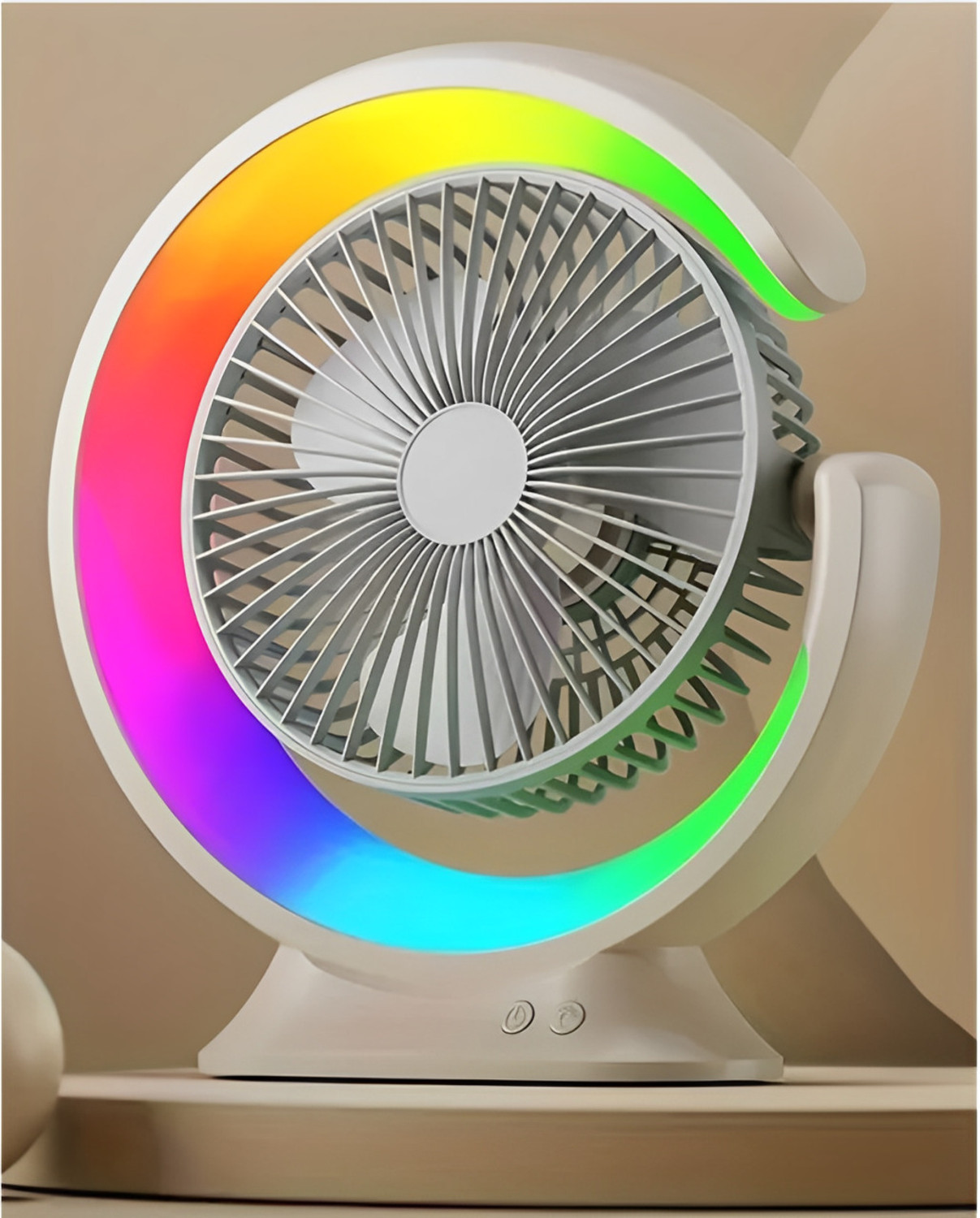 Image of yogi Foldable Rechargeable Table Fan Portable Fan with Adjustable Stand Mini Desk Fan Anti Dust, Anti Rust, High Air Delivery 3.5 mm Table Fan (4 Star | Green | Pack of 1)