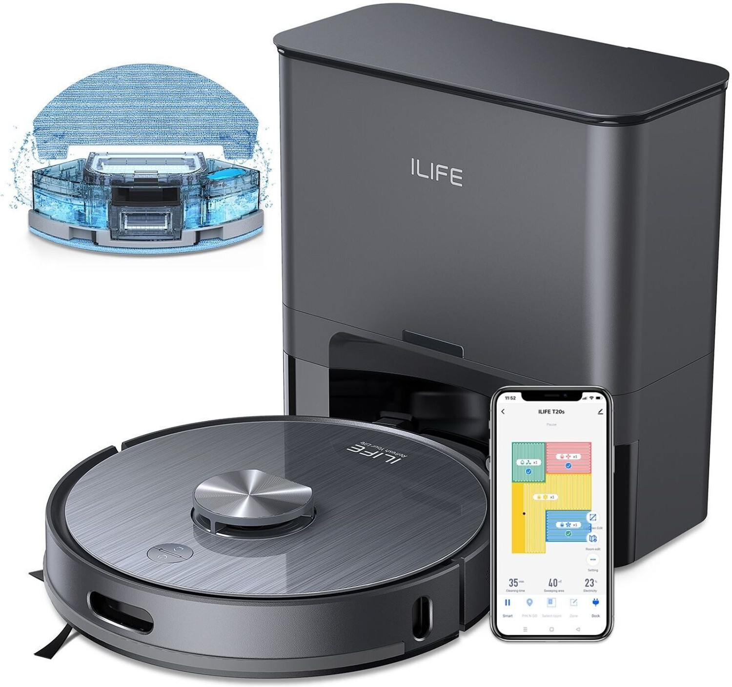 iLife T20s Robot Vacuum & Mop – 5000Pa Suction, App Control