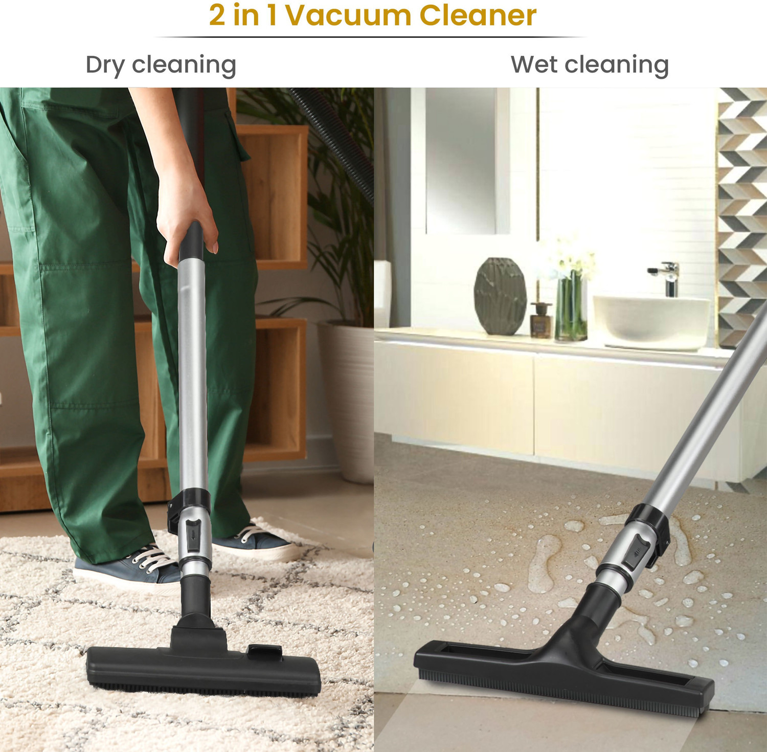 Image of AGARO Ace 1600W Wet & Dry Vacuum Cleaner with Reusable Dust Bag