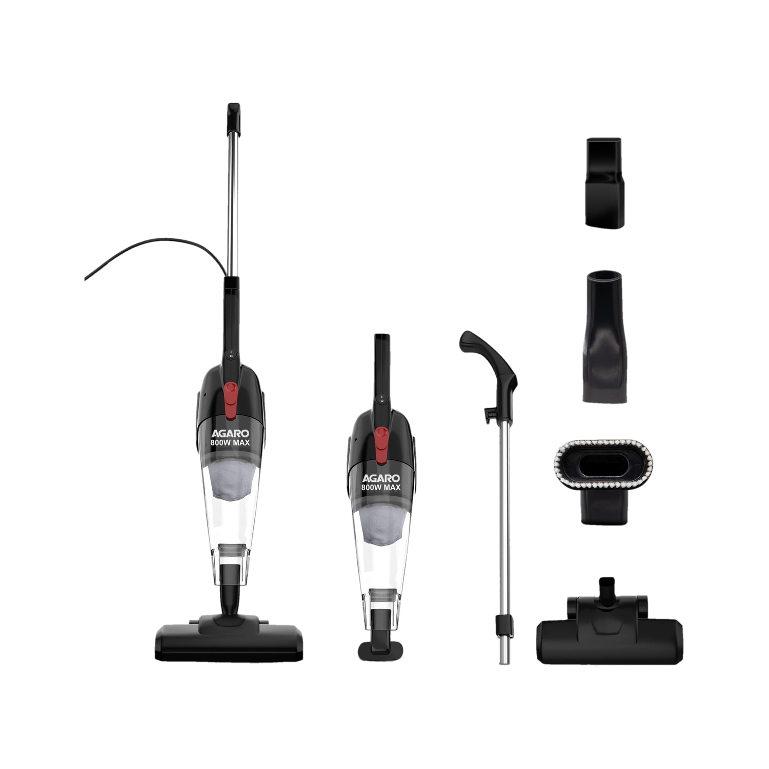 AGARO 33423 Dry Vacuum Cleaner  (Transparent, Black)
