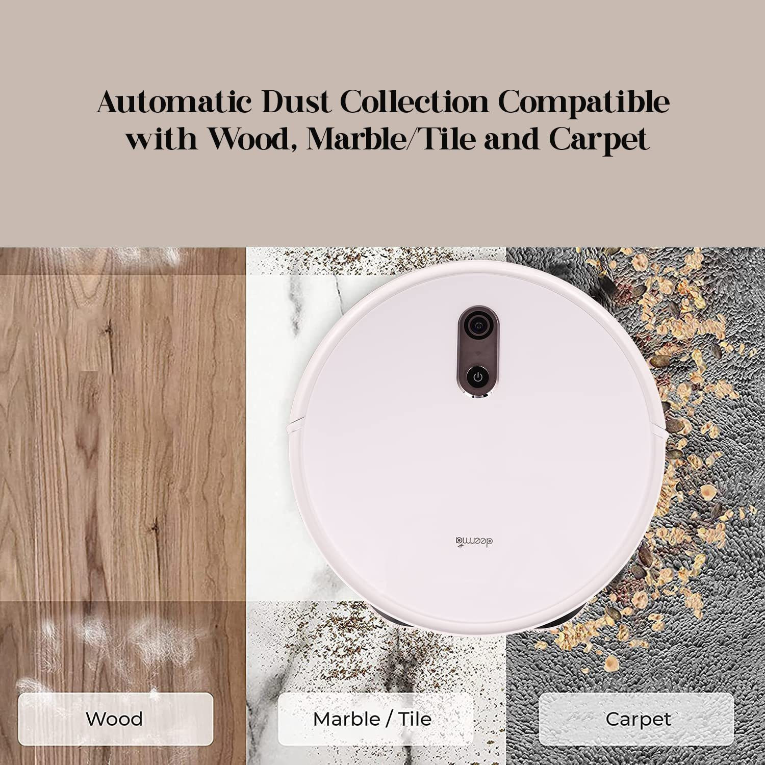 Image of Deerma Intelligent Robotic Vacuum Cleaner, 4 In1 Floor Cleaning with App Connectivity Robotic Floor Cleaner (WiFi Connectivity)