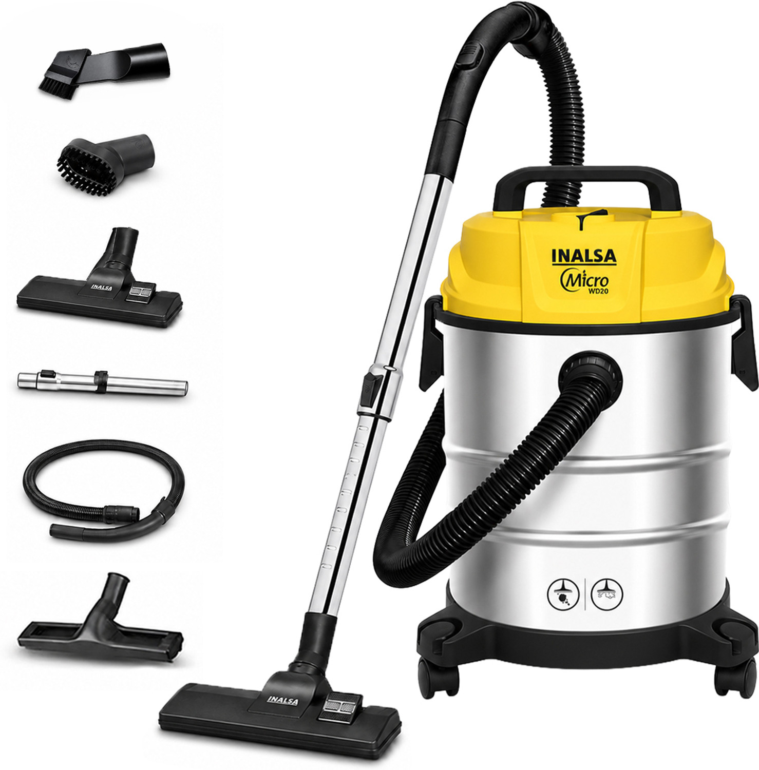 Inalsa Micro WD20 with 3 in 1 Multifunction Wet/Dry/Blowing| 19KPA Suc
