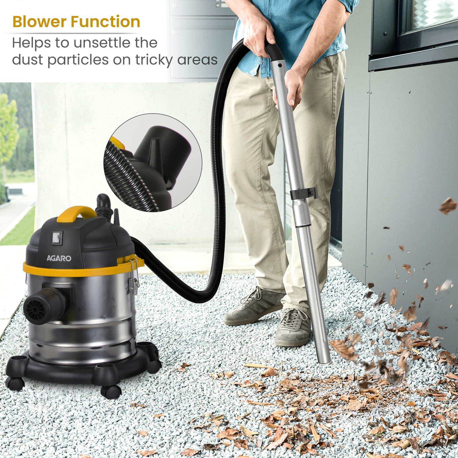 Image of AGARO Ace 1600W Wet & Dry Vacuum Cleaner with Reusable Dust Bag