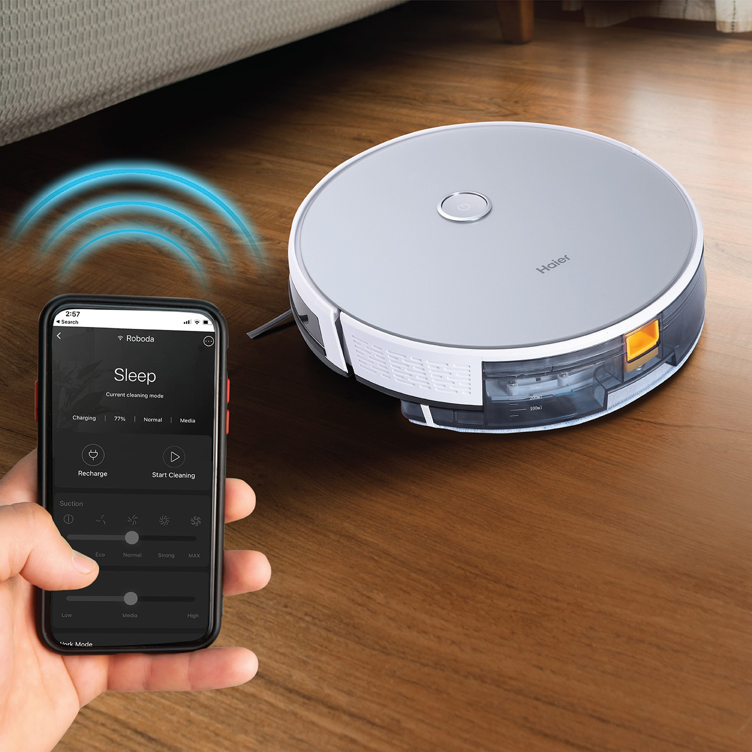 Image of Haier TH27U1 Robotic Floor Cleaner (WiFi Connectivity, Google Assistant and Alexa)
