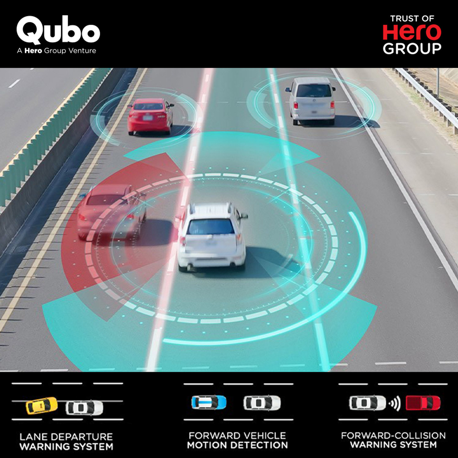 Image of Qubo Smart Dashcam Pro 4K| UHD+| ADAS| NightPulse Vision|GPS |2.8inch Display|1 TB SD In-car Camera System