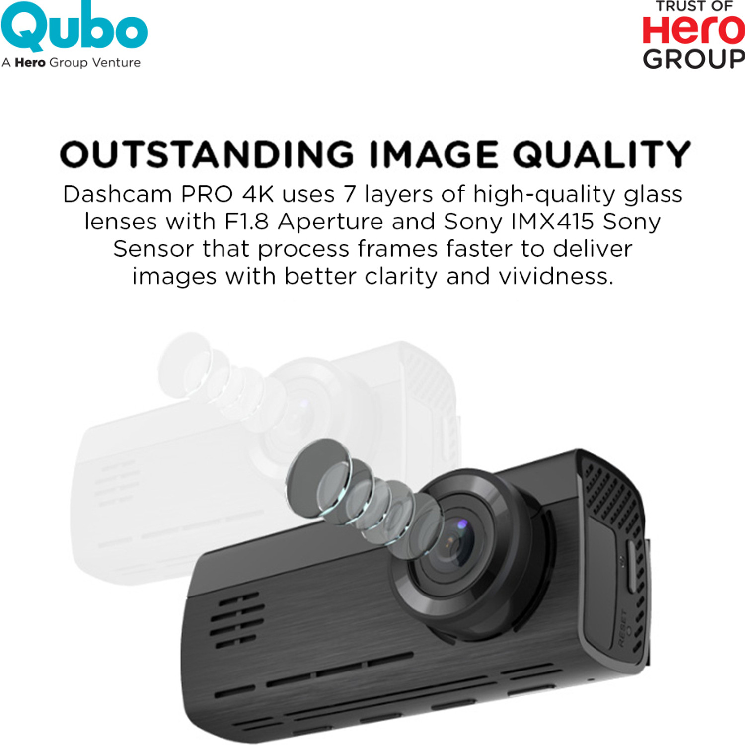 Image of Qubo Smart Dashcam Pro 4K| UHD+| ADAS| NightPulse Vision|GPS |2.8inch Display|1 TB SD In-car Camera System