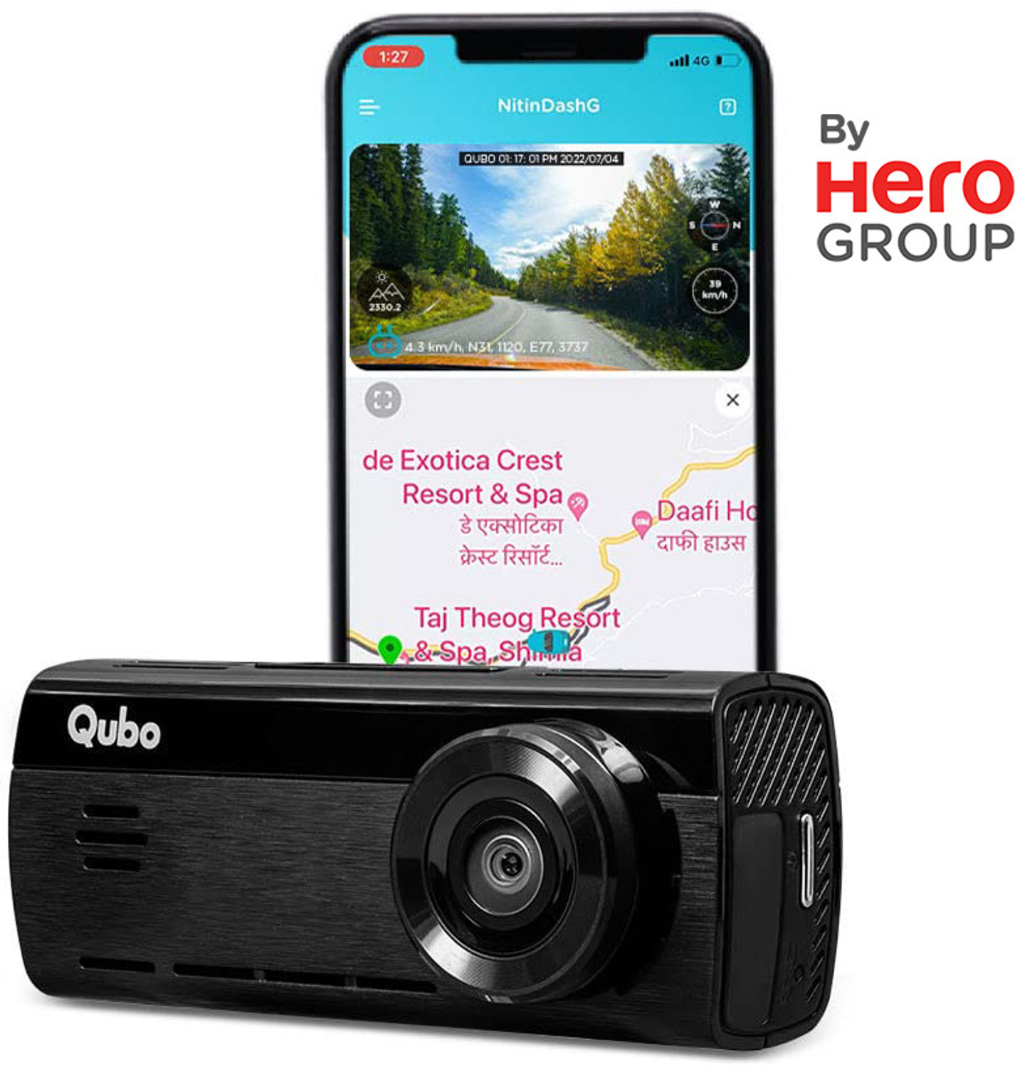Image of Qubo Smart Dashcam Pro 4K| UHD+| ADAS| NightPulse Vision|GPS |2.8inch Display|1 TB SD In-car Camera System