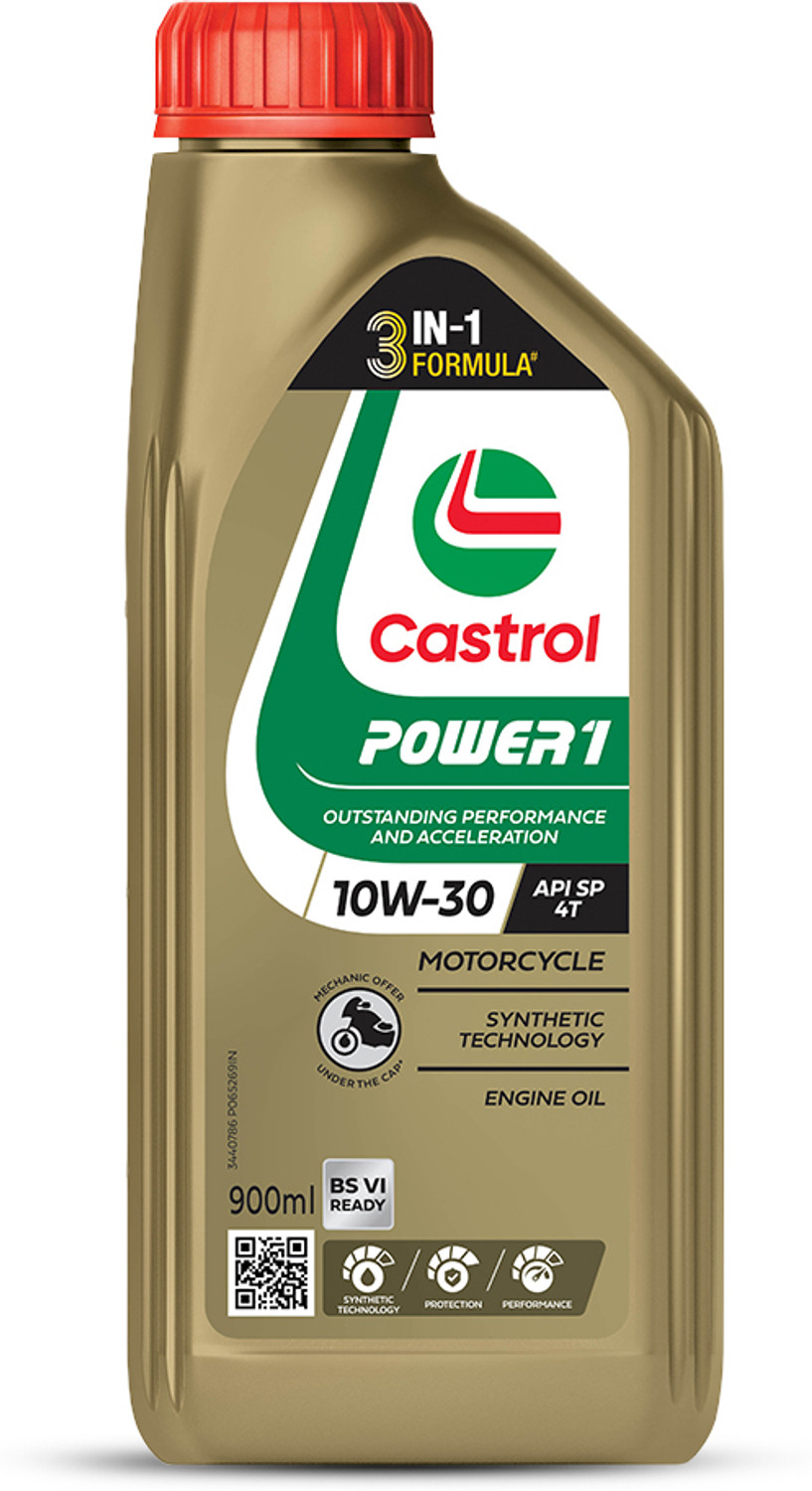 Castrol 10W30 API SL POWER1 4T Full‑Synthetic Engine Oil 0.9L – ₹448