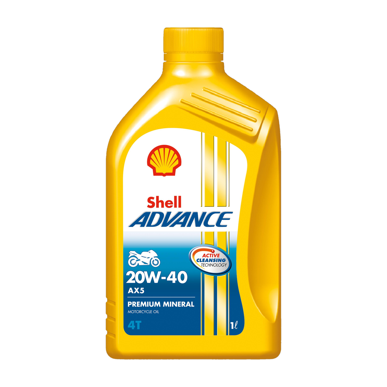 Shell Advance AX5 4T 20W-40 API SL Conventional Engine Oil  (1 L, Pa