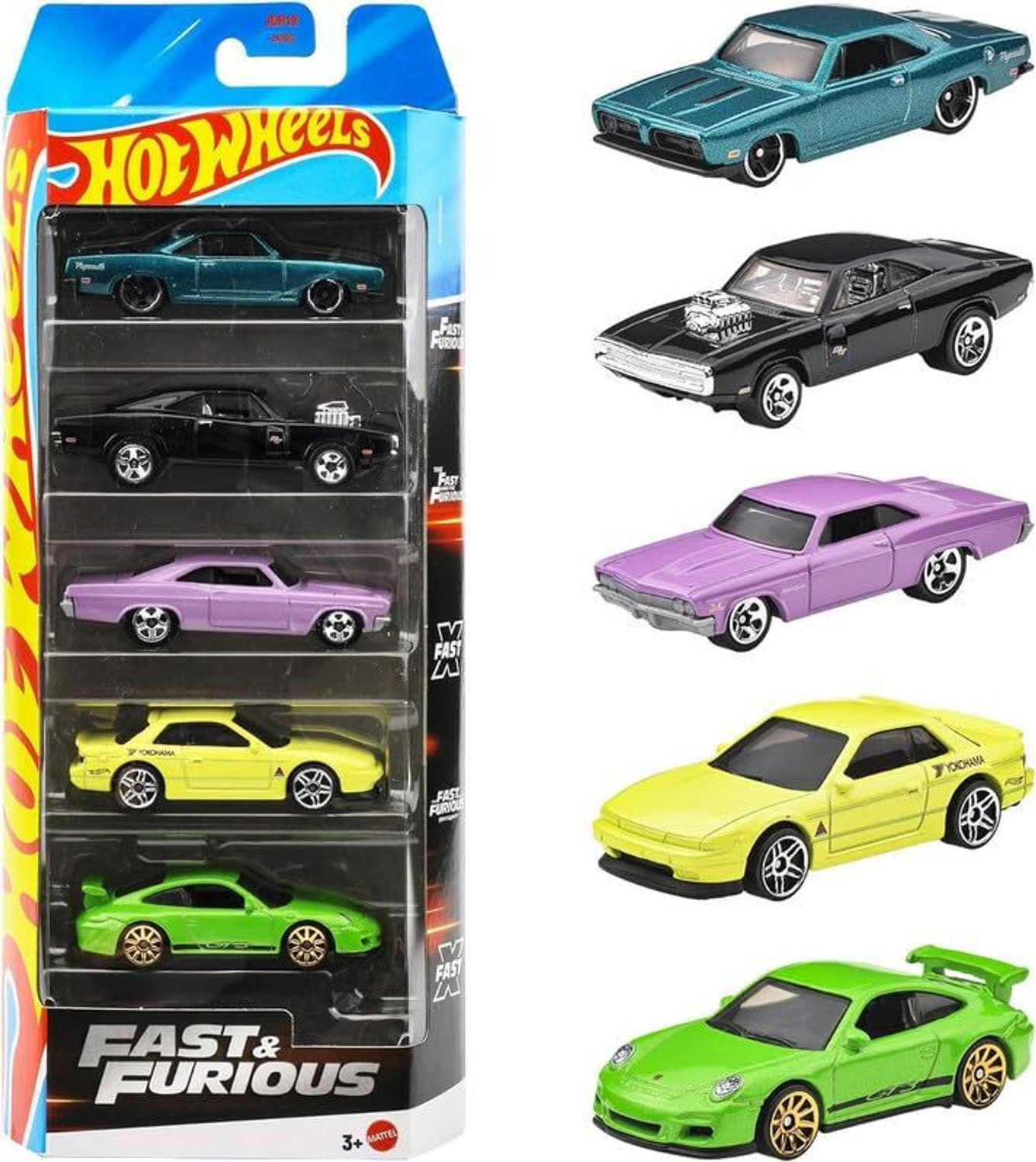 Image of HOT WHEELS 2025 Fast & Furious Pack of 5 Multi - Color (Multicolor)