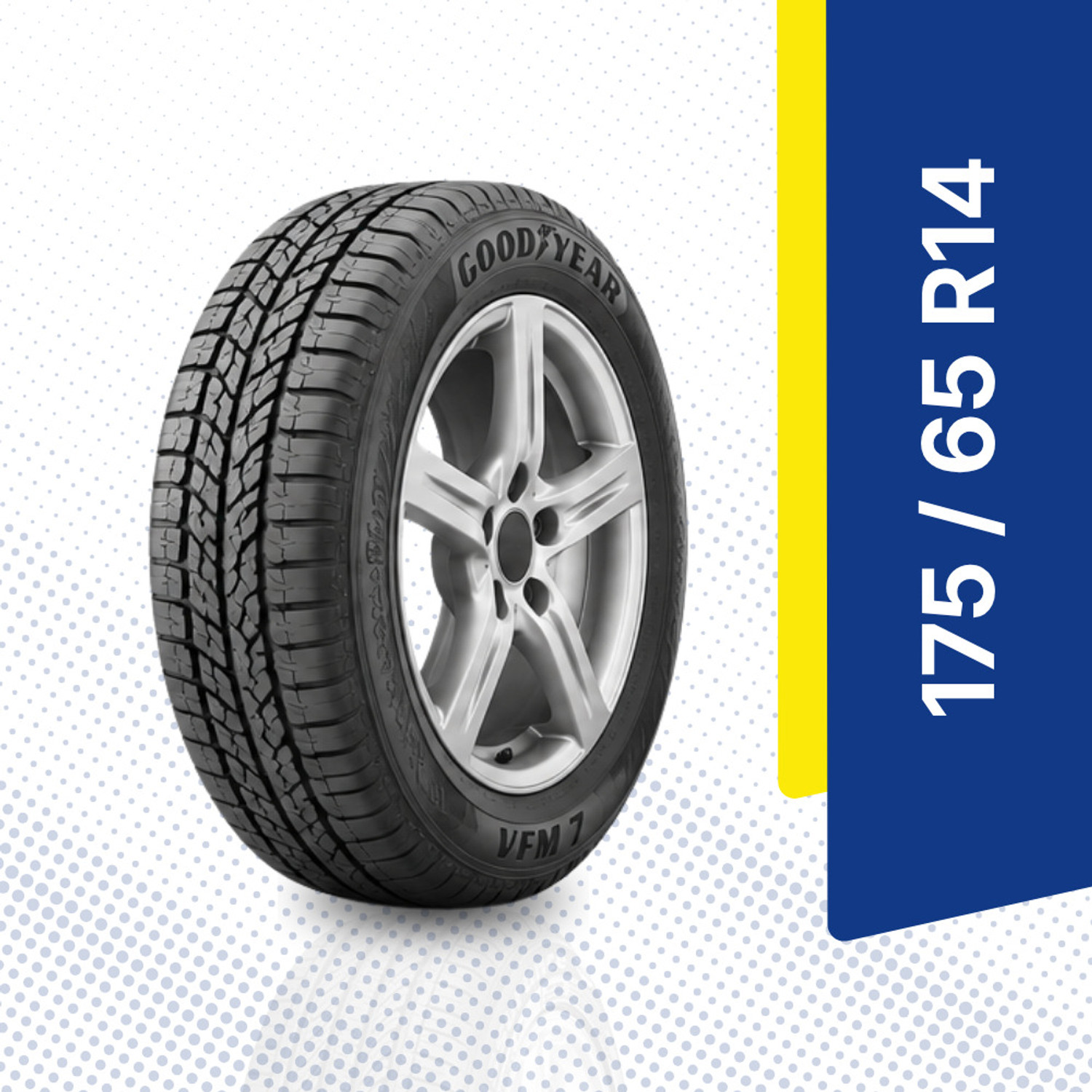 Image of Goodyear with Doorstep Installation KELLY 175 /65 R14 VFM 7 82T TUBELESS TYRE 4 Wheeler Tyre (175 /65 R14, Tube Less)