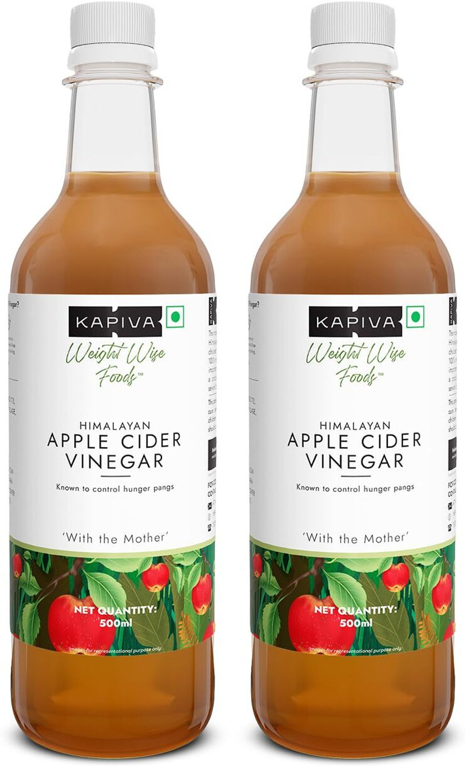 Kapiva Himalayan Apple Cider Vinegar 500ml | Unfiltered Unpasteurized 