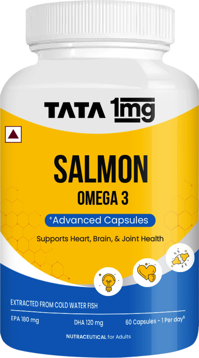TATA 1mg Salmon Omega 3 Fish Oil 1000mg Capsules – 5% Off